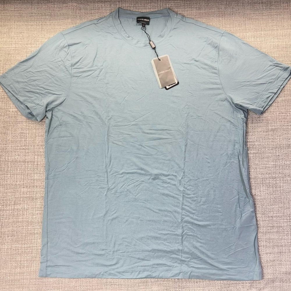 Giorgio Armani Men’s Sky Blue Short Sleeve Tee Sz 58